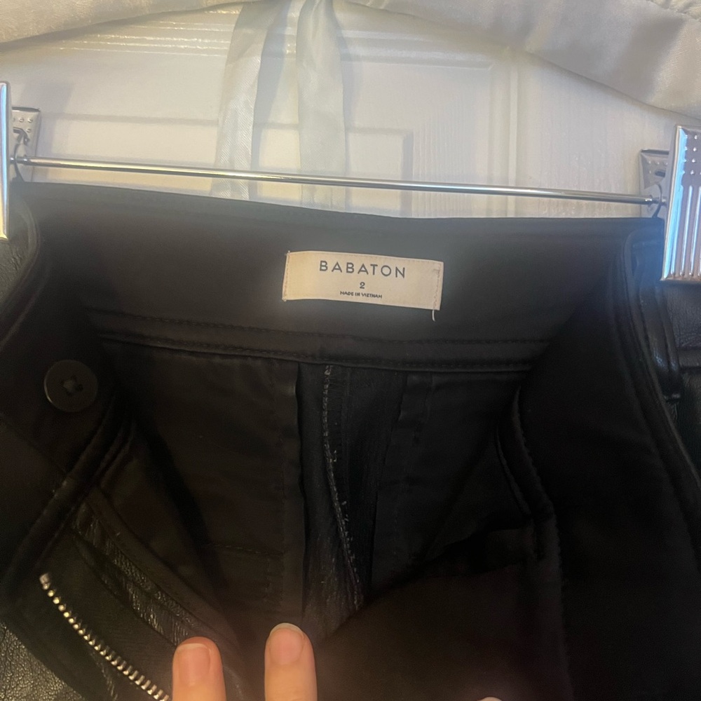 Aritzia Babaton Black Leather Trousers - Picture 3 of 4